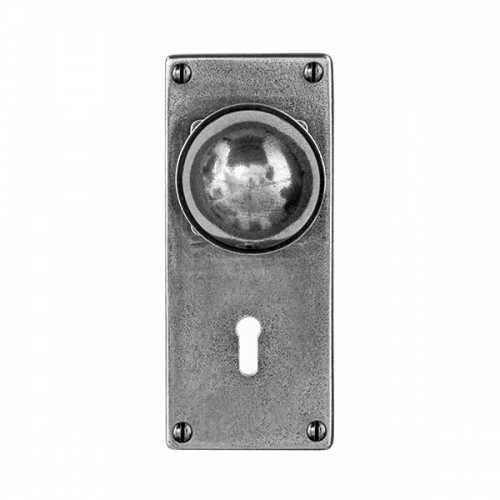 Finesse Pelton Jesmond Pewter Door Knob on Backplate