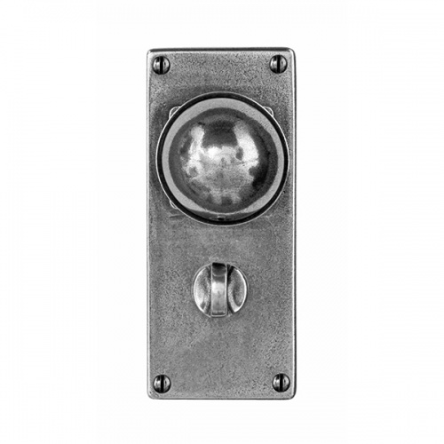 Finesse Pelton Jesmond Pewter Door Knob on Backplate