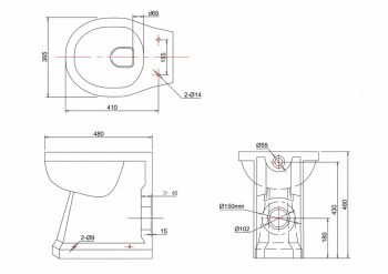 Burlington Regal back-to-wall Pan