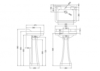 Edwardian Basin with Regal Pedestal