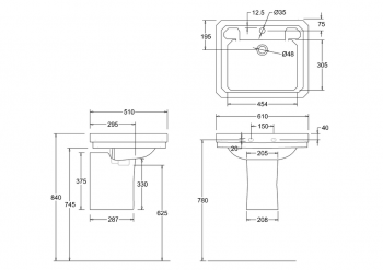 Victorian Basin and Semi Pedestal