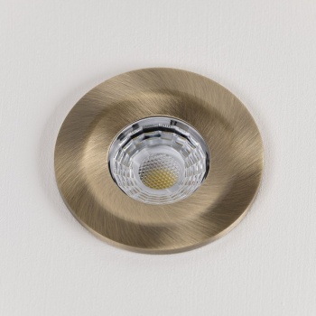 Antique Brass Fixed CCT Fire Rated LED Dimmable 10W IP65 Downlight