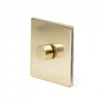 Brushed Brass Period 1 Gang 2 Way Trailing Edge Dimmer