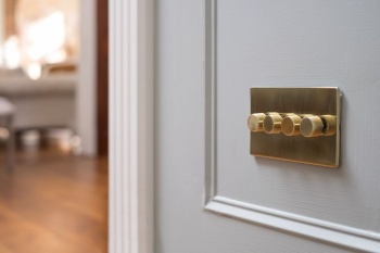 Brushed Brass Period 4 Gang 2 Way Trailing Edge Dimmer