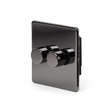 Black Nickel 2 Gang 2 Way Trailing Edge Dimmer