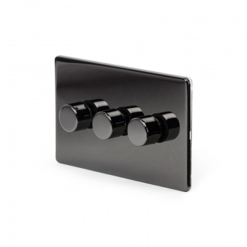 Black Nickel 3 Gang 2 Way Trailing Edge Dimmer