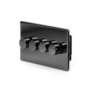 Black Nickel 4 Gang 2 Way Trailing Edge Dimmer