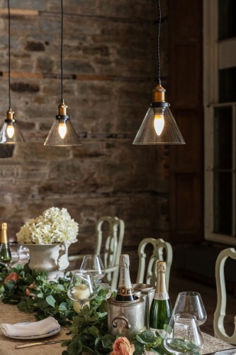 Romilly Tapered Clear Glass Pendant Light