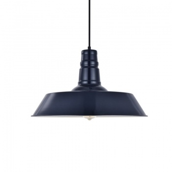 Large Argyll Industrial Pendant Light Squid Ink Dark Blue