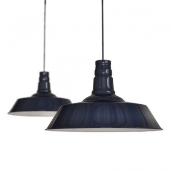 Large Argyll Industrial Pendant Light Squid Ink Dark Blue