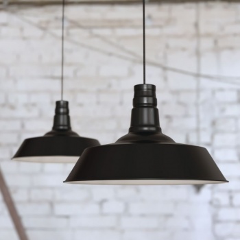 Large Argyll Industrial Pendant Light Matt Black