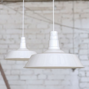 Large Argyll Industrial Pendant Light Pure White