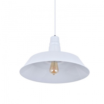 Large Argyll Industrial Pendant Light Pure White