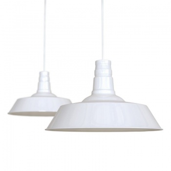 Large Argyll Industrial Pendant Light Pure White