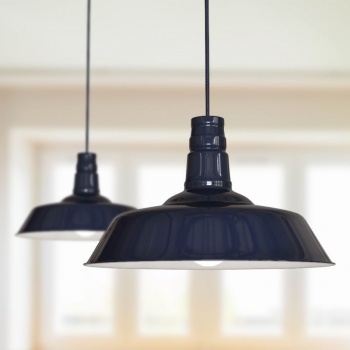 Argyll Industrial Pendant Light Squid Ink Dark Blue