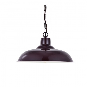 Portland Reclaimed Style Industrial Pendant Light Mulberry Red Maroon