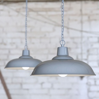 Portland Reclaimed Style Industrial Pendant Light French Grey