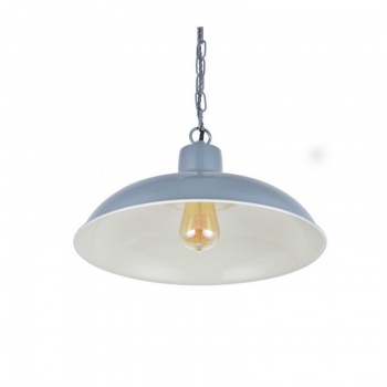 Portland Reclaimed Style Industrial Pendant Light French Grey