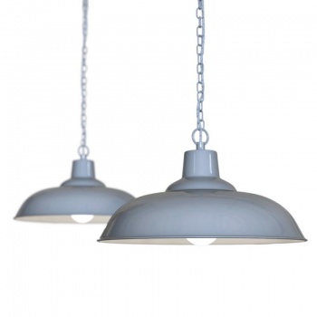 Portland Reclaimed Style Industrial Pendant Light French Grey