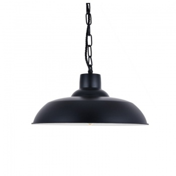 Portland Reclaimed Style Industrial Pendant Light Matt Black