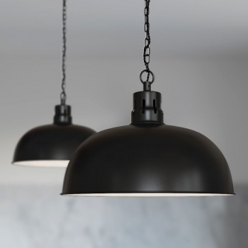 Berwick Rustic Dome Pendant Light Matt Black