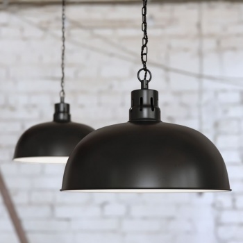 Berwick Rustic Dome Pendant Light Matt Black