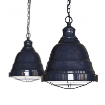 Ganton Vintage Cage Pendant Light Squid Ink Dark Blue