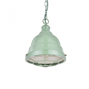 Ganton Vintage Cage Pendant Light Chalk Mint Green