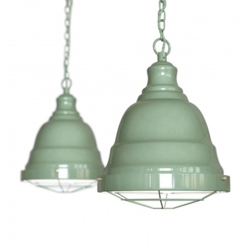 Ganton Vintage Cage Pendant Light Chalk Mint Green