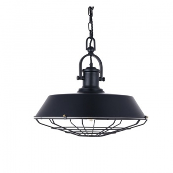 Brewer Cage Industrial Pendant Light Matt Black