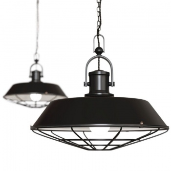 Brewer Cage Industrial Pendant Light Matt Black