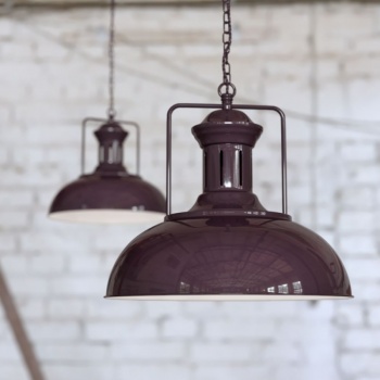 Regent Vintage Kitchen Pendant Light Mulberry Red Maroon