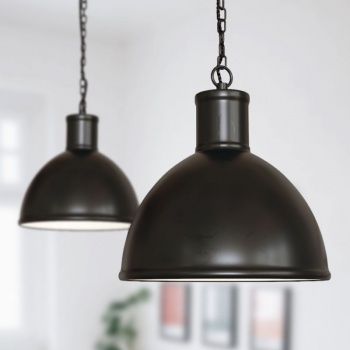 Wardour Industrial Bay Pendant Light Matt Black