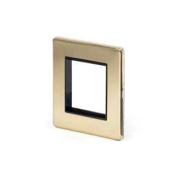 Brushed Brass Period Metal Single Data Plate 2 Modules