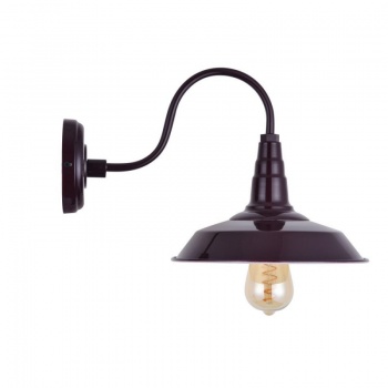 Argyll Industrial Wall Light Mulberry Red Maroon