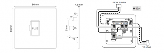 Fusion Antique Copper & Brushed Chrome 13A Unswitched Fused Connection Unit (FCU) Black Insert Screwless