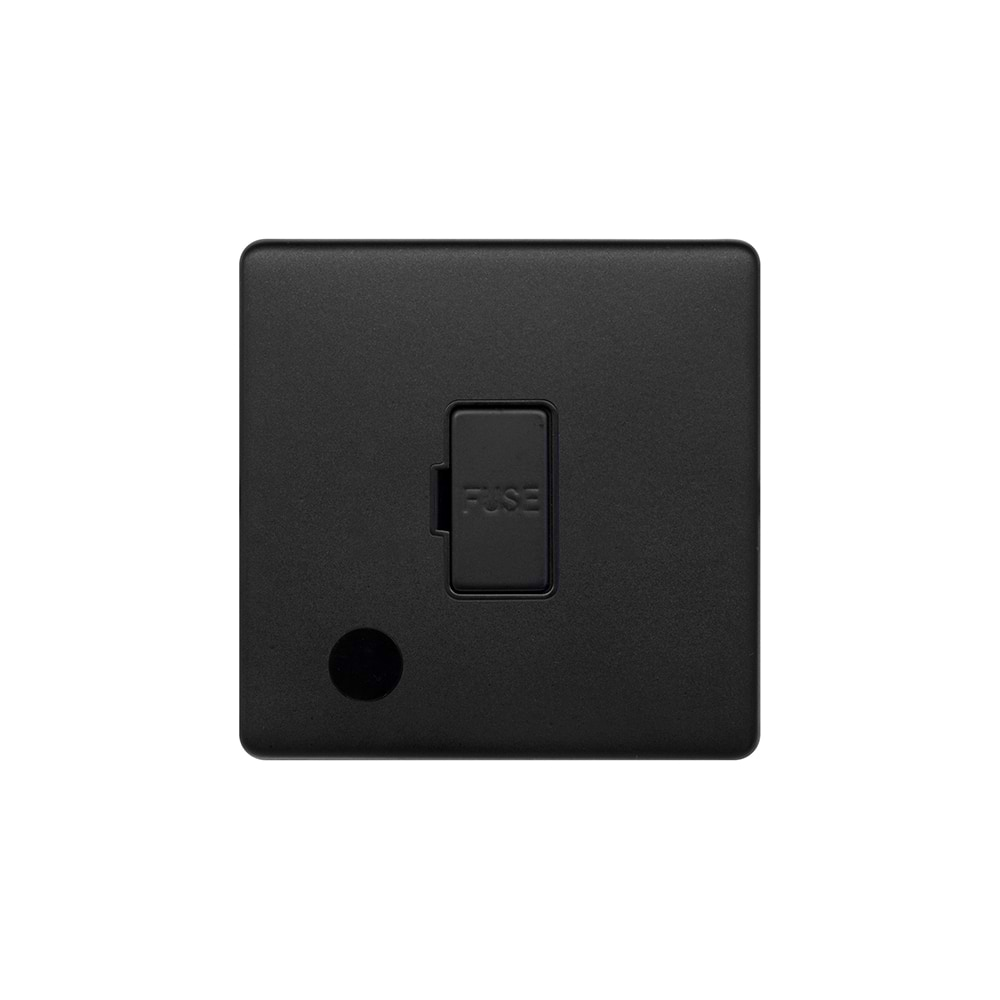 Matt Black 13A Unswitched Flex Outlet Black Insert Screwless