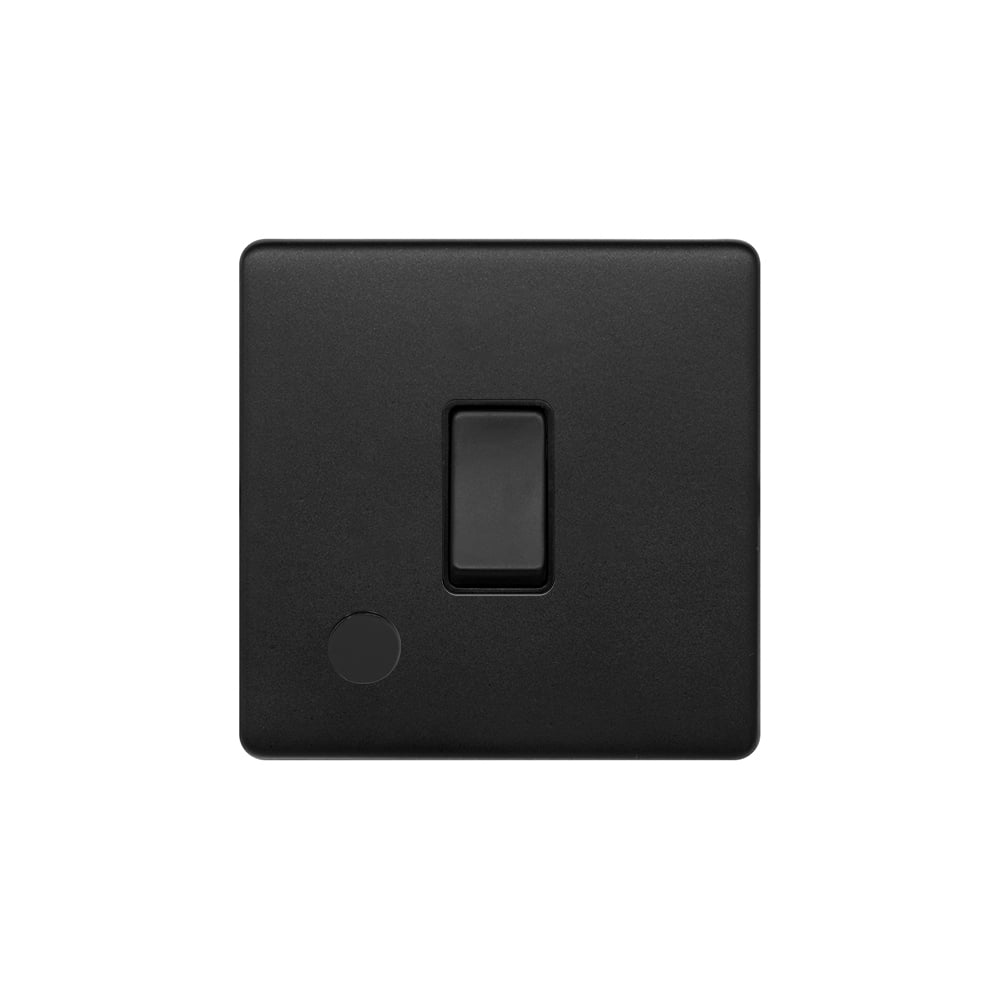 Matt Black 20A 1 Gang DP Switch Flex Outlet Black Insert Screwless