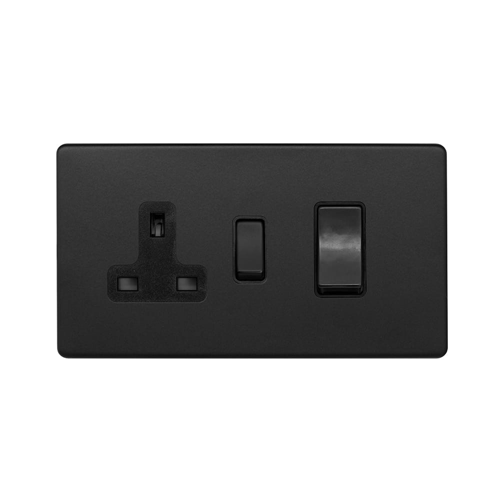 Matt Black 45A Cooker Control Unit Insert Screwless