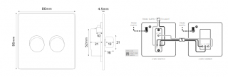 Fusion Antique Copper & Brushed Chrome 2 Gang 2 Way Trailing Dimmer Screwless 100W LED (250w Halogen/Incandescent)