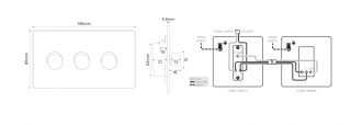 Fusion Matt Black & Brushed Brass 3 Gang 2 Way Trailing Dimmer Screwless 100W LED (250w Halogen/Incandescent)