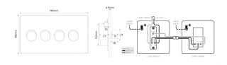 Fusion Antique Copper & Brushed Chrome 4 Gang 2 Way Trailing Dimmer Screwless 100W LED (250w Halogen/Incandescent)