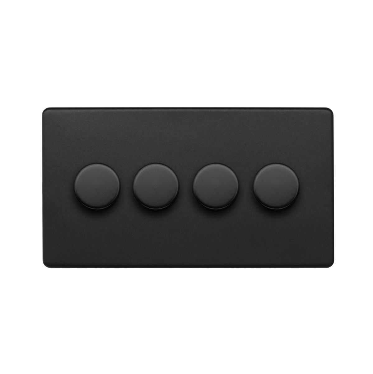 Matt Black 4 Gang 400W LED Dimmer Switch