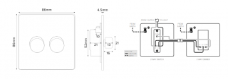 Fusion Matt Black & Brushed Brass 2 Gang 2 Way Trailing Dimmer Screwless 100W LED (250w Halogen/Incandescent)