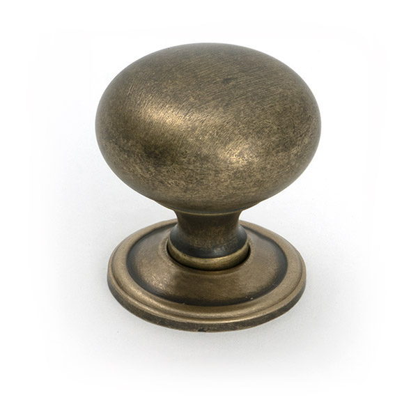 Burnished Brass Mushroom Cabinet Knob 38mm