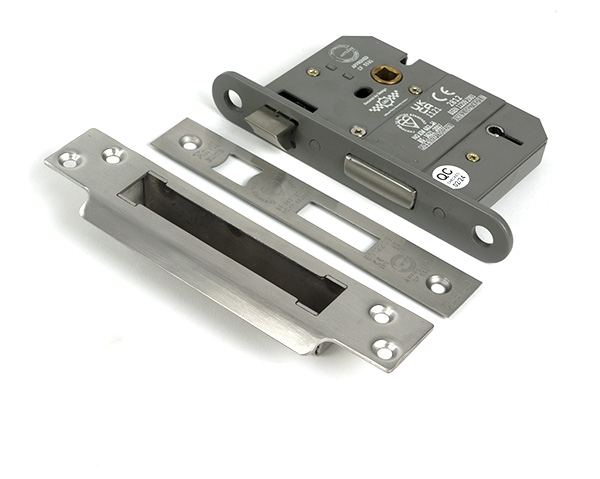 Satin Chrome 3'' 5 Lever BS Sash Lock