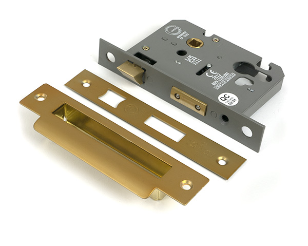 Satin Brass 3'' Euro Profile Sash Lock