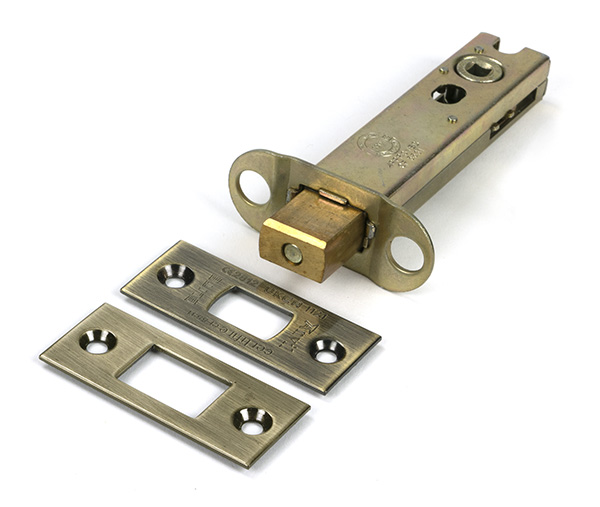 Aged Brass 4'' Heavy Duty Tubular Deadbolt