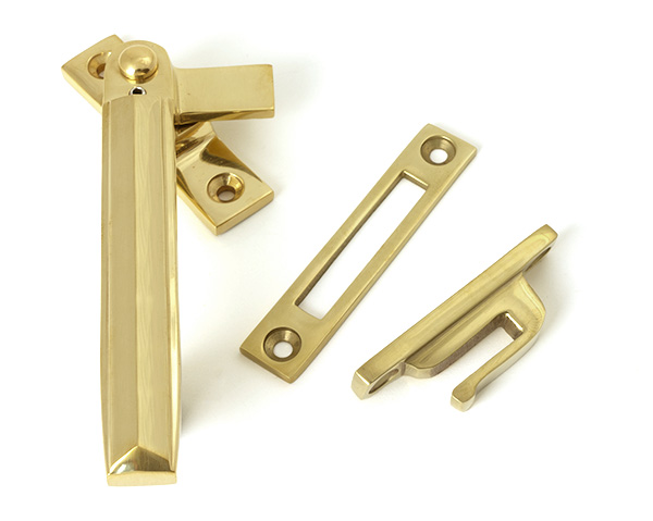 Polished Brass Locking Art Deco Fastener - LH