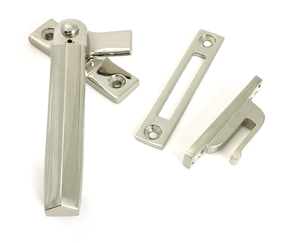 Polished Nickel Locking Art Deco Fastener - LH